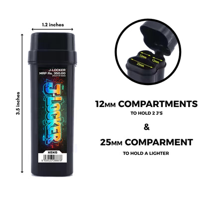 J-Locker Cigarette/Joint Holder with Separate Lighter Compartment (Black)