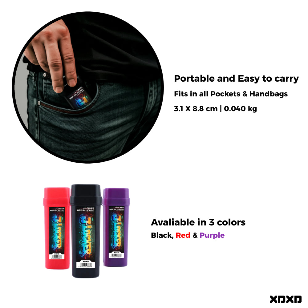 J-Locker Cigarette/Joint Holder with Separate Lighter Compartment (Black)